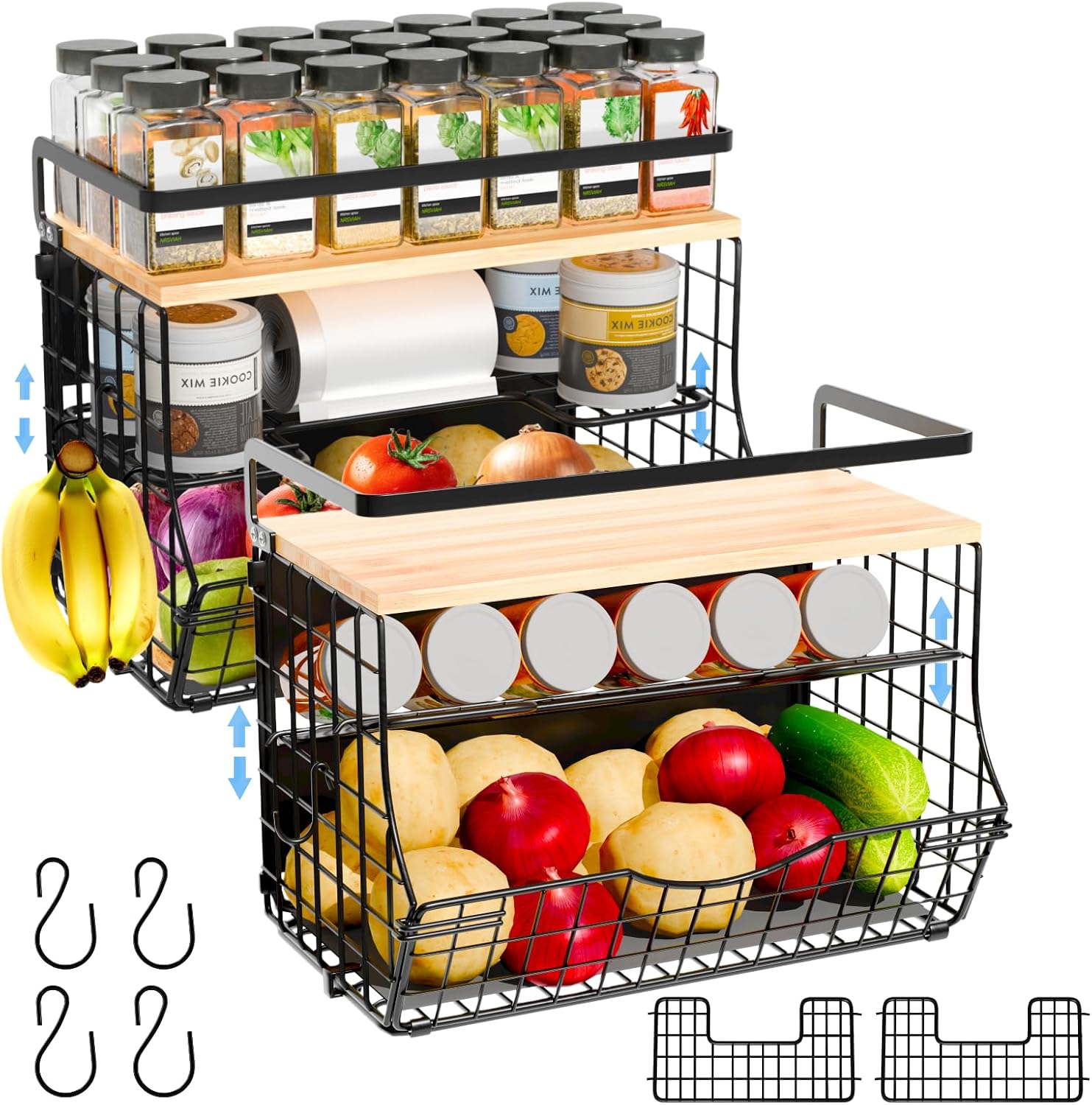 2-Pack Magnetic Fridge Shelf