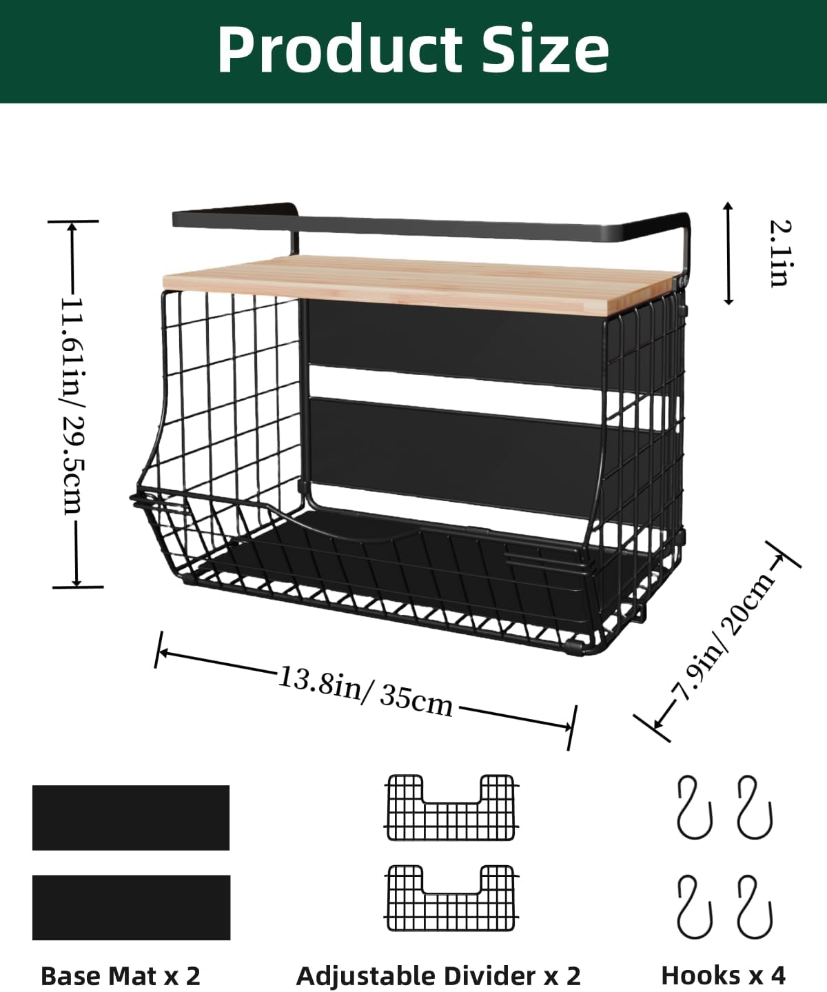 2-Pack Magnetic Fridge Shelf