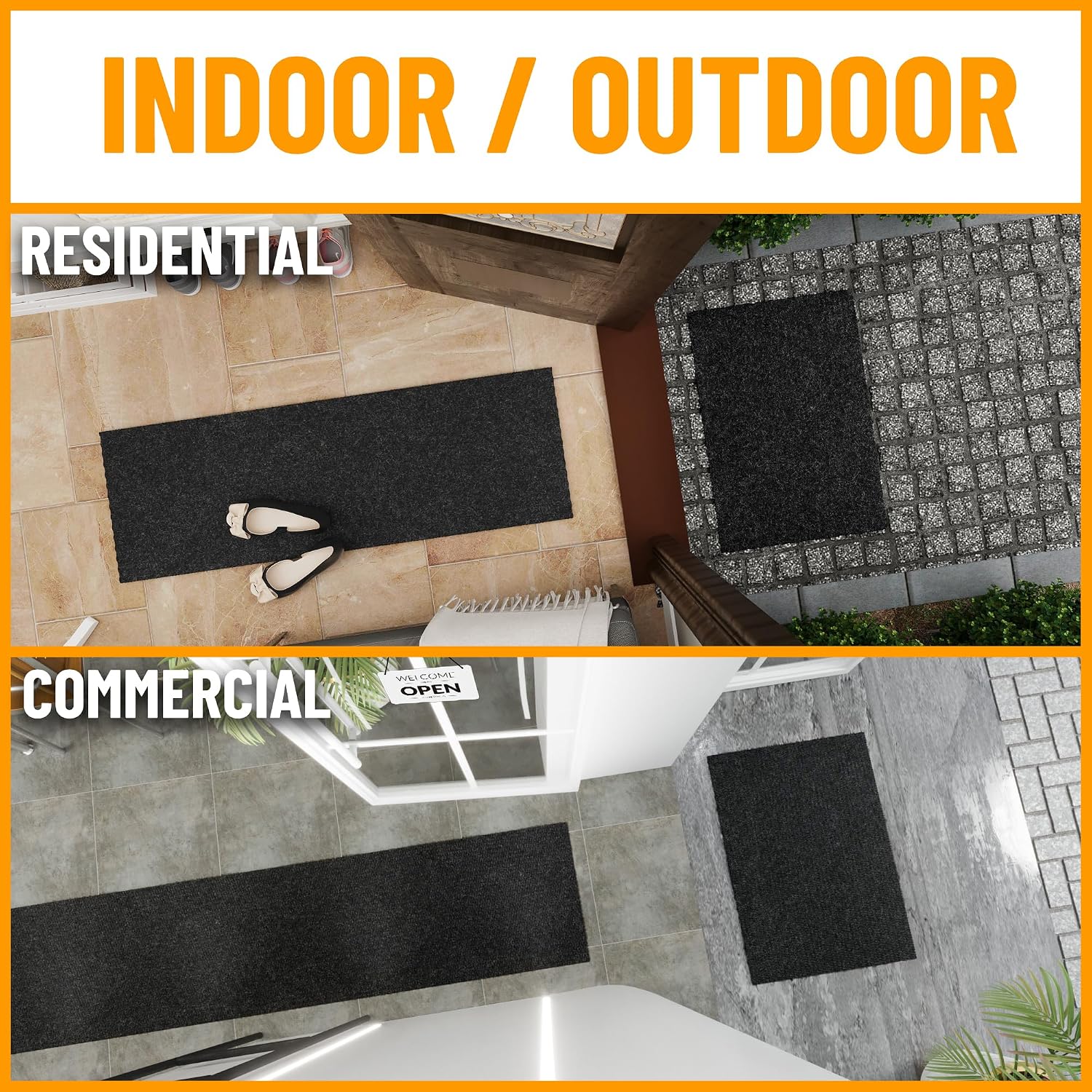 2-Pack Scraper Door Mat