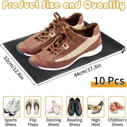 10-Pack Travel Shoe Bags