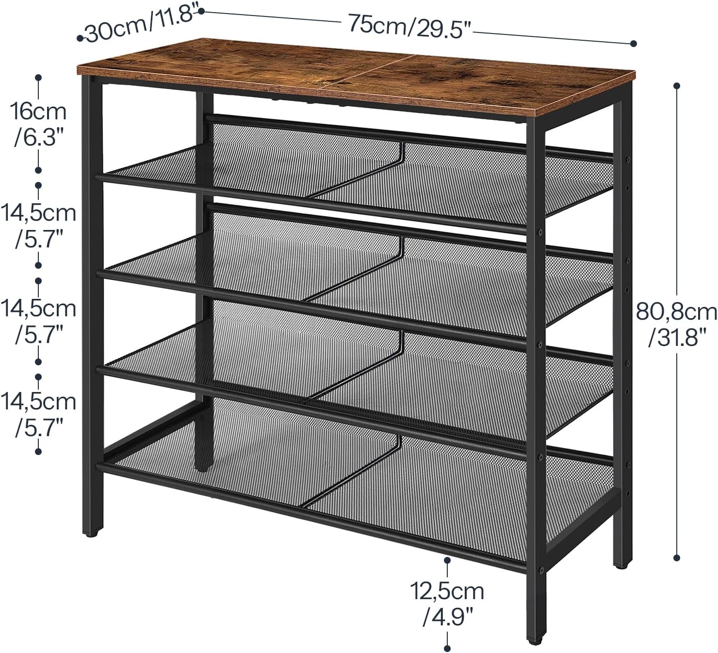 5-Tier Mesh Shoe Organiser