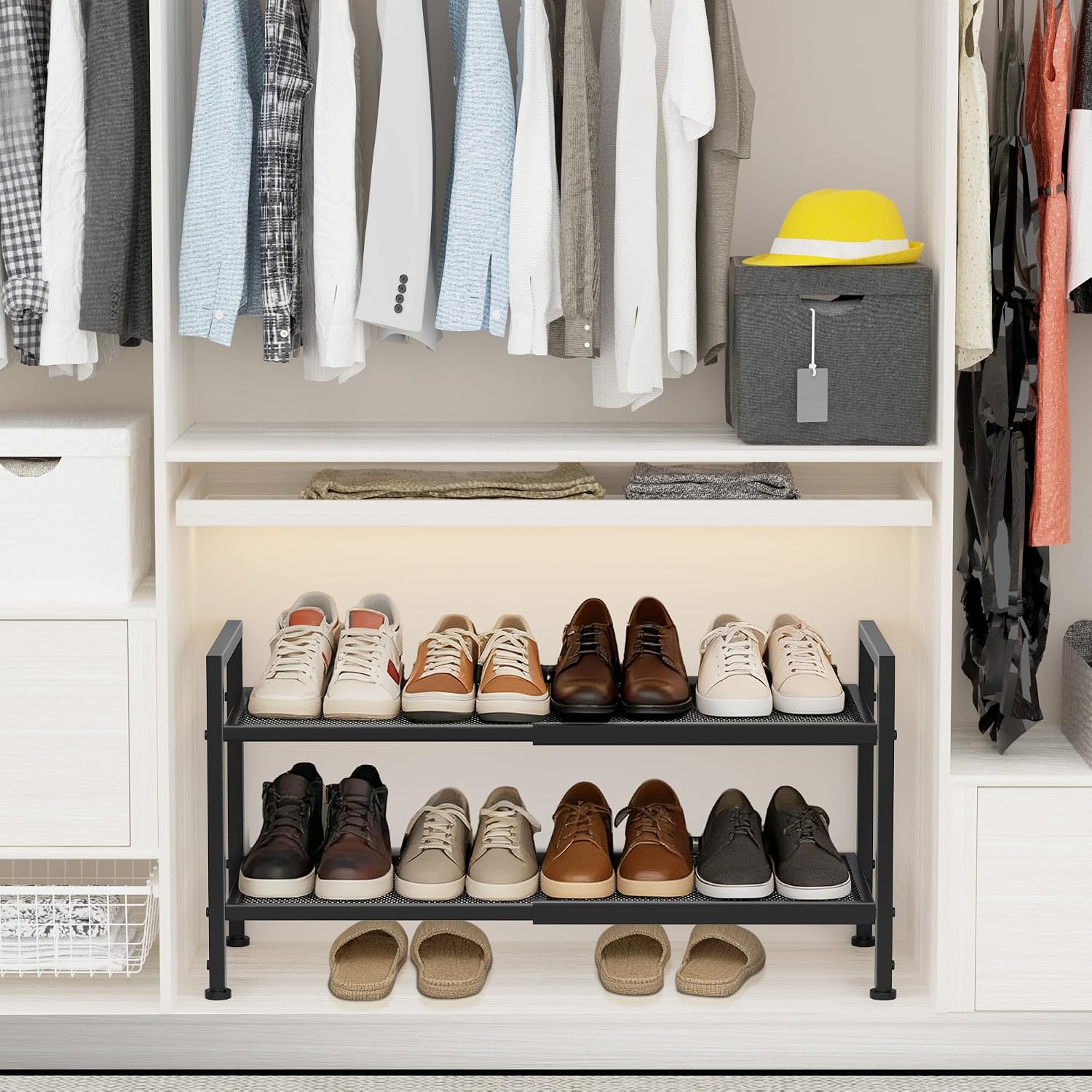 Expandable 2-Tier Shoe Rack