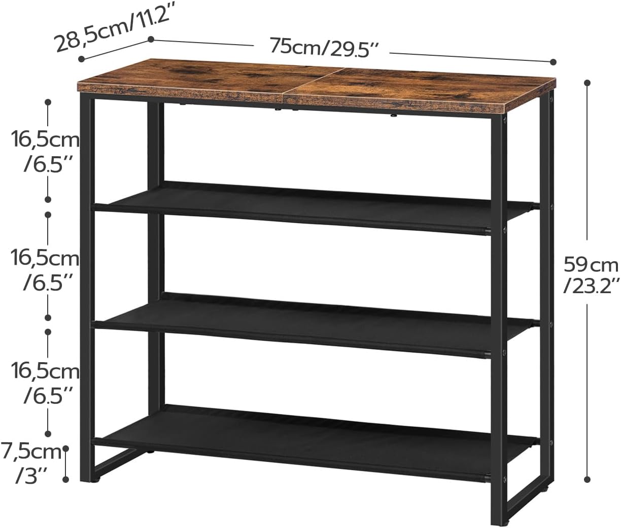 4-Tier Fabric Shelf Shoe Rack