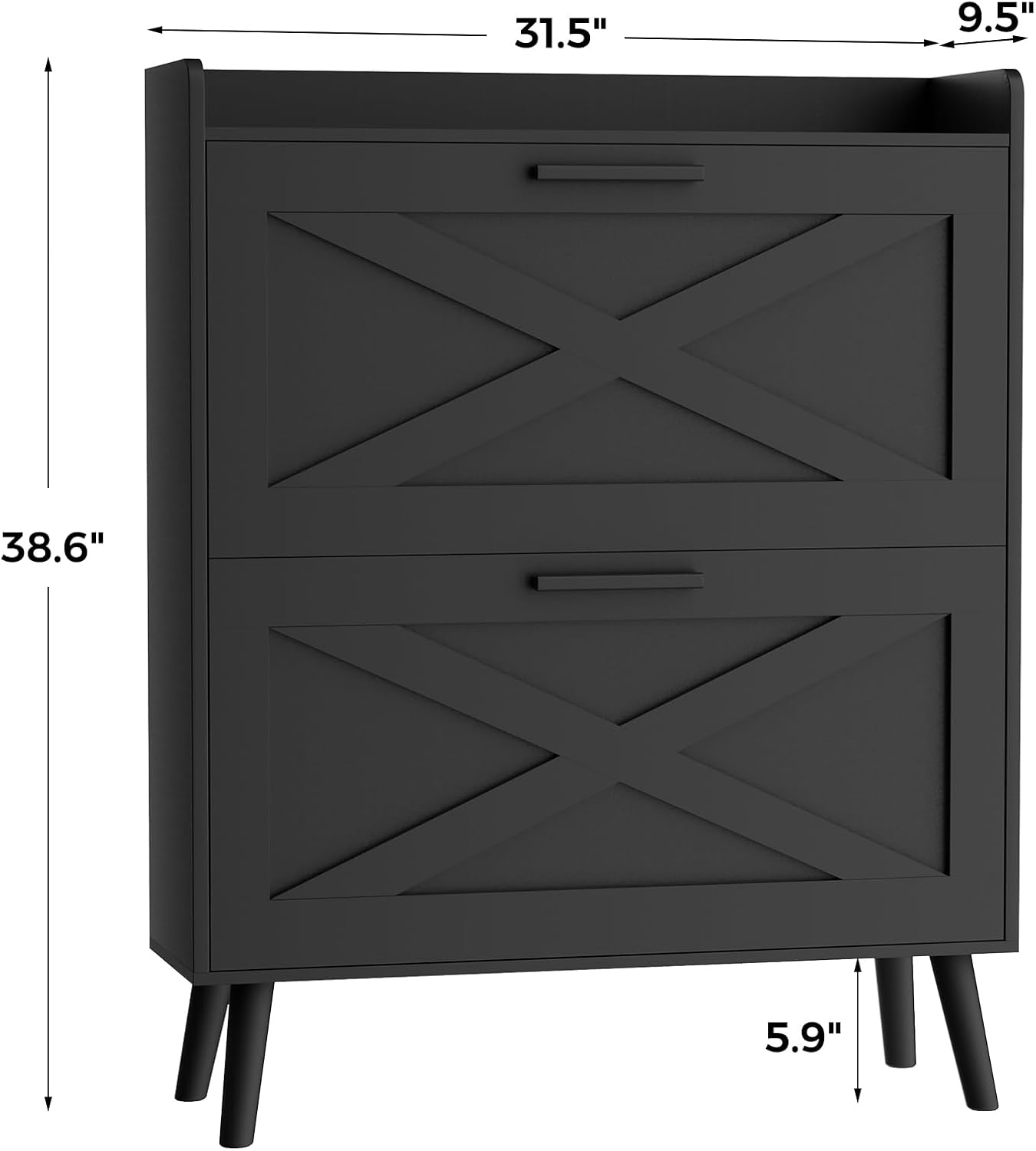 Slim Barn Door Shoe Cabinet