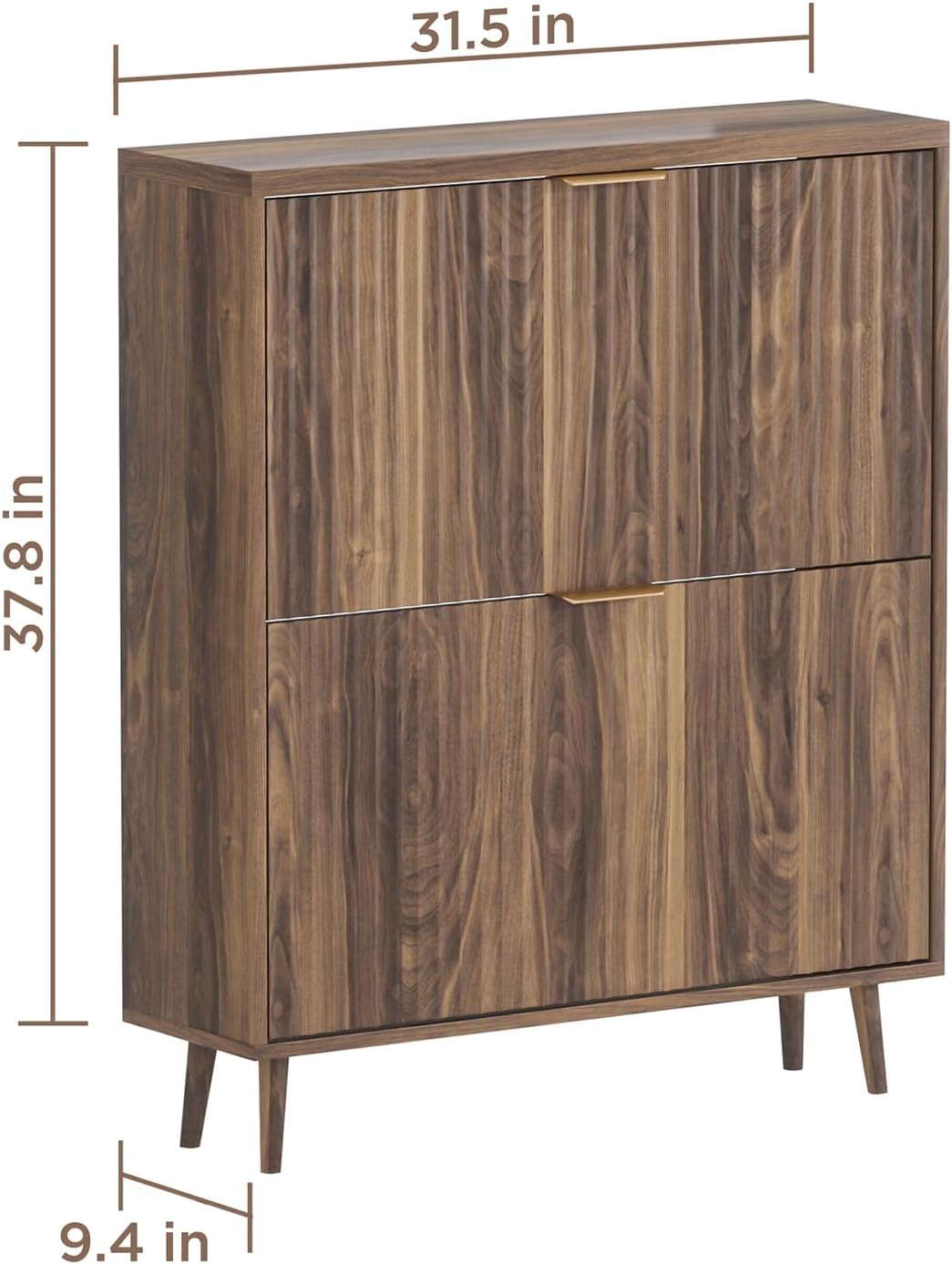 Narrow Walnut Shoe Cabinet