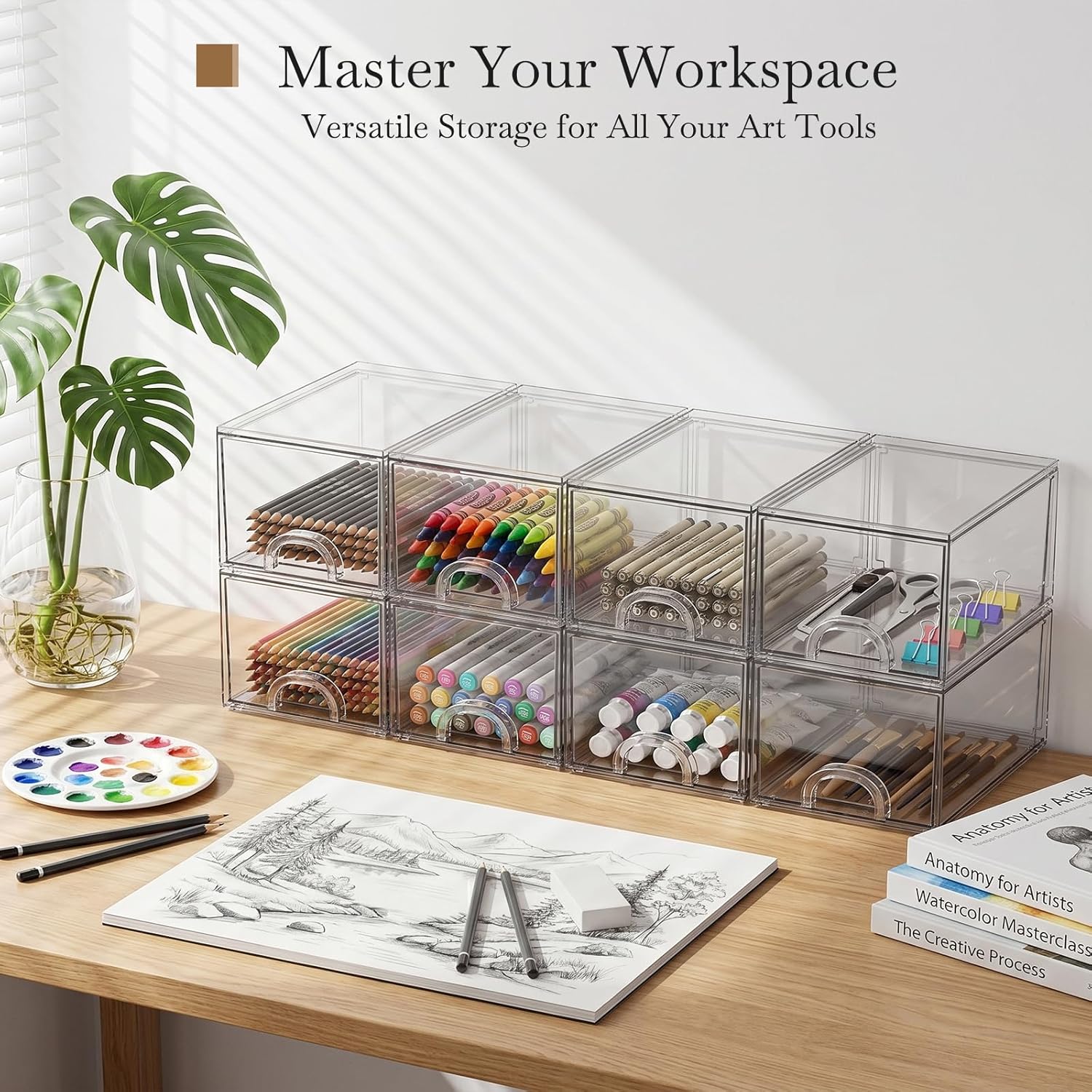 8-Pack Stackable Storage Drawers