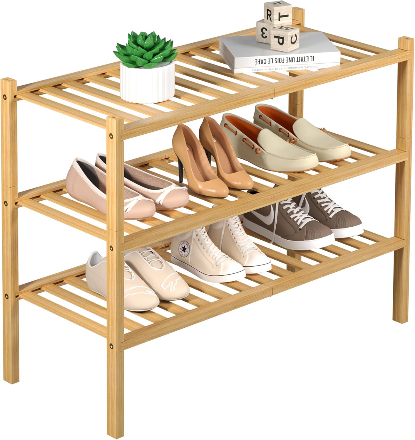 Natural Bamboo Shoe Rack