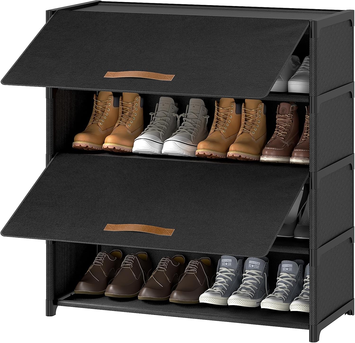 Black 5-Tier Shoe Cabinet
