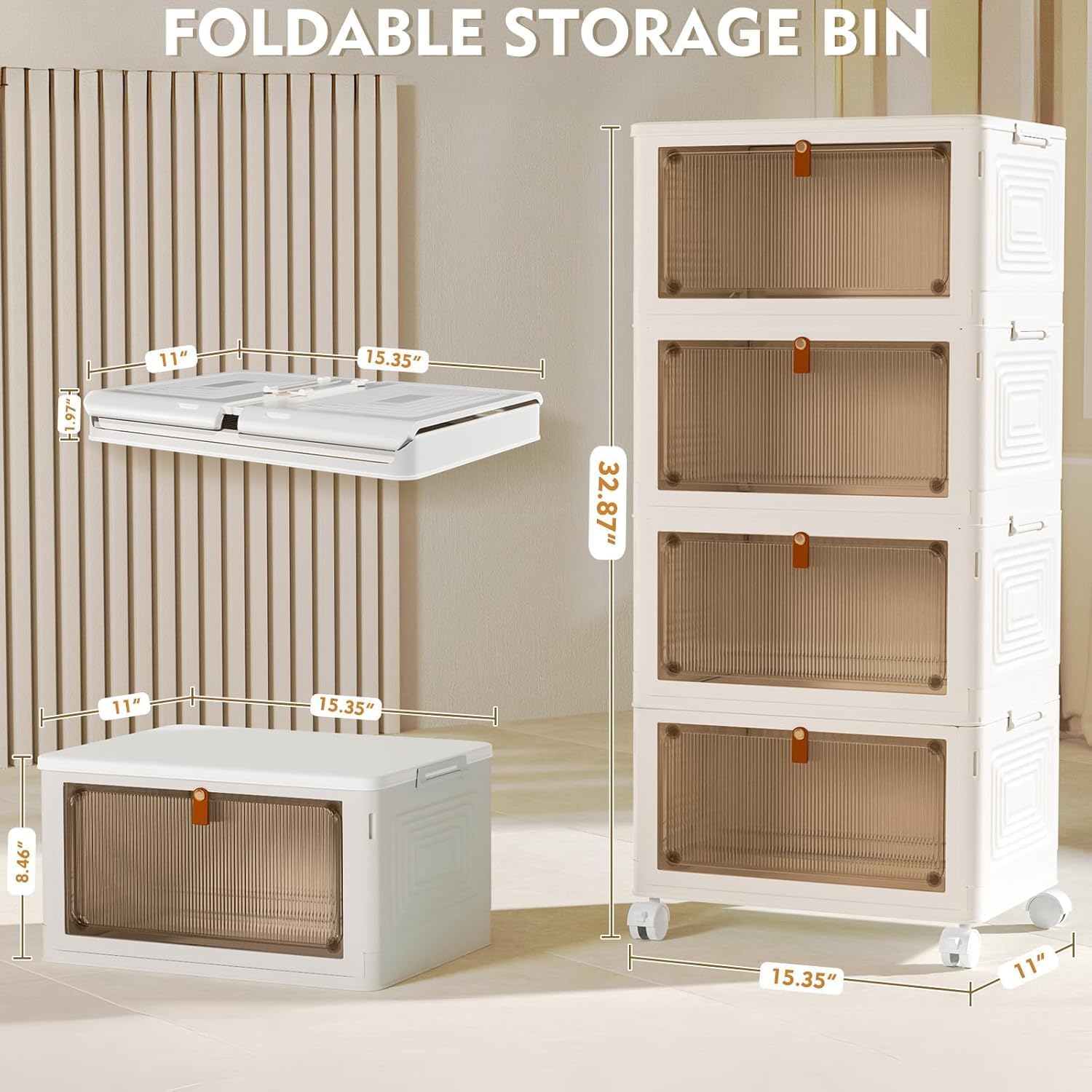 23-Quart Folding Storage Bins