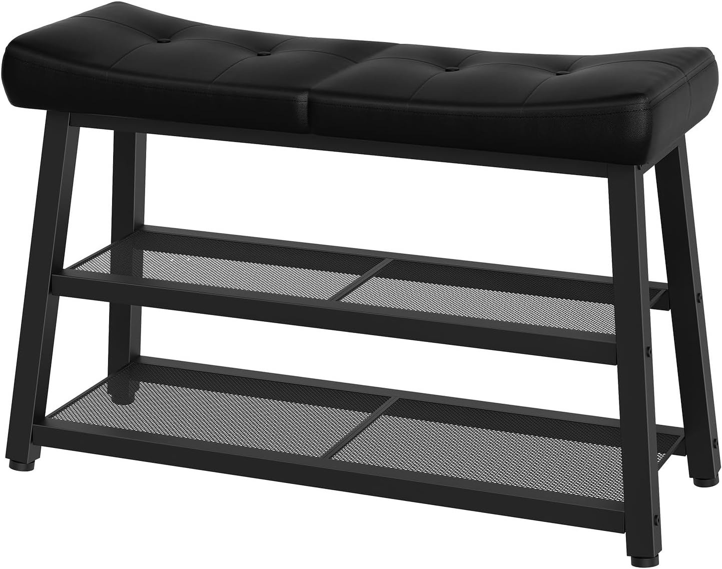 Black 3-Tier Shoe Bench